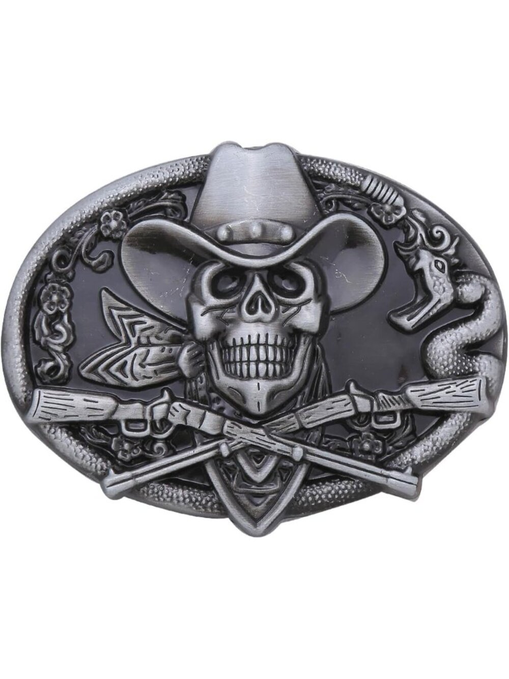 Men Black Skull Cowboy Belt Buckle Cross Prayer Horse Vintage Western